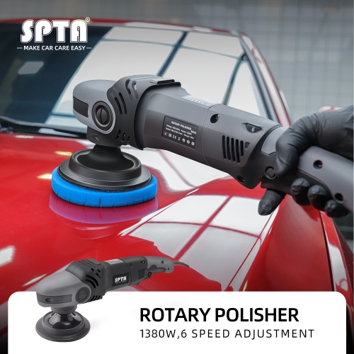 SPTA 5 Inch Rotary Buffer Polisher Electric Buffing Polishing Machine  Polisher&Polishing Pads Set For Auto Buffing and Polishing,Car Polisher